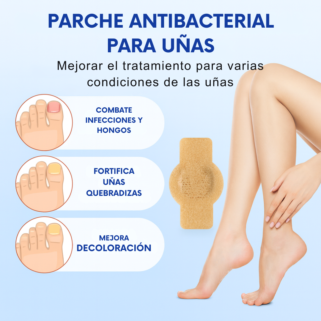 resultado después del tratamiento con parches antifúngicos, uñas más limpias y saludables.