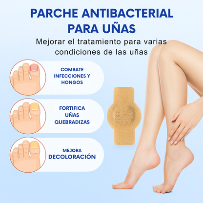 resultado después del tratamiento con parches antifúngicos, uñas más limpias y saludables.